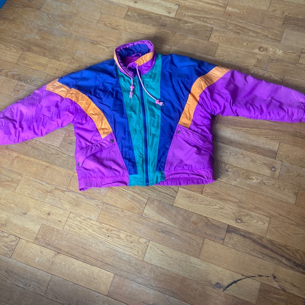 Vintage colourblock bomber